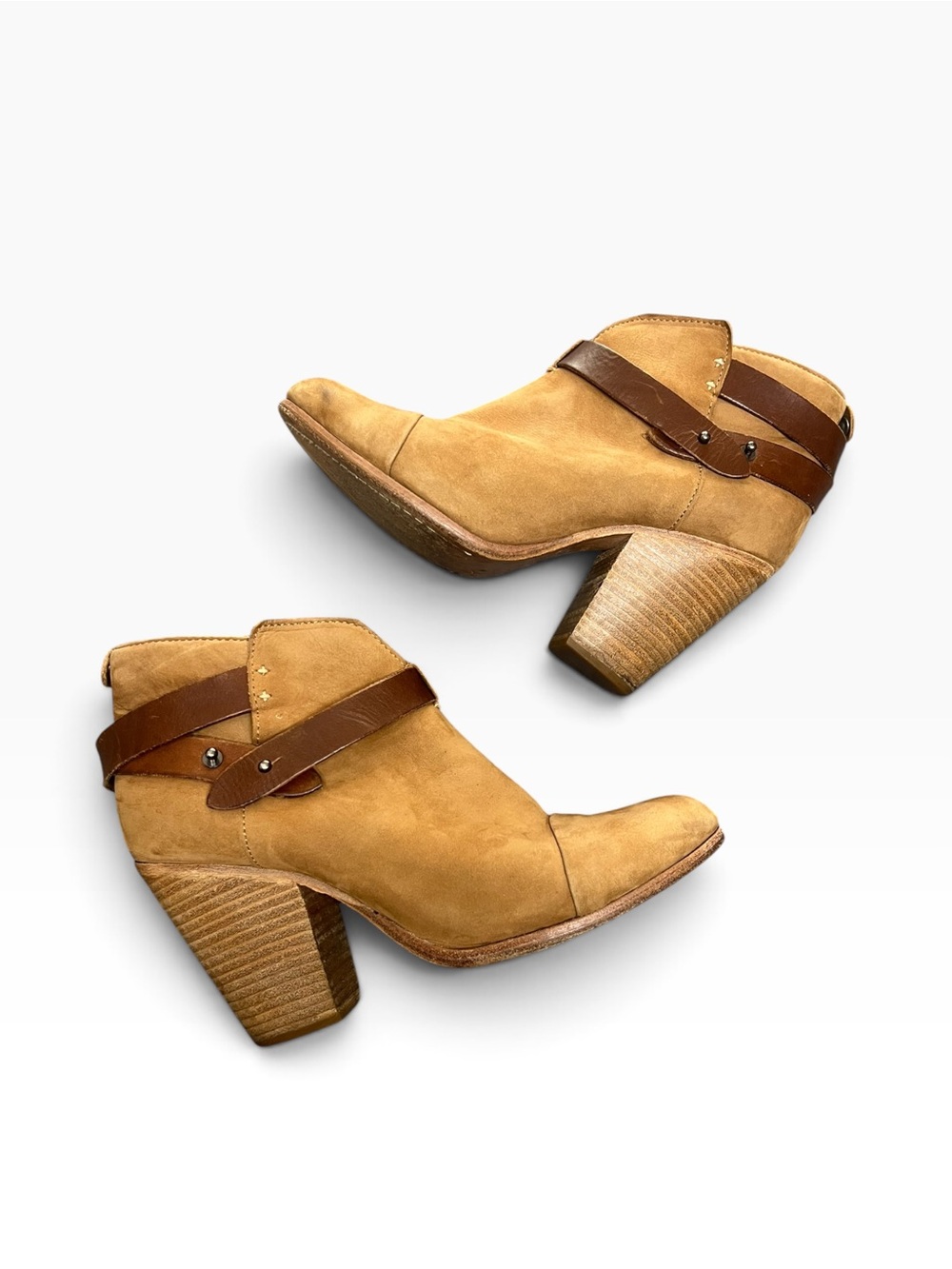 Rag And Bone Harrow Tan Suede Ankle Boots Size 40 10 Equivalent - Picture 2 of 8